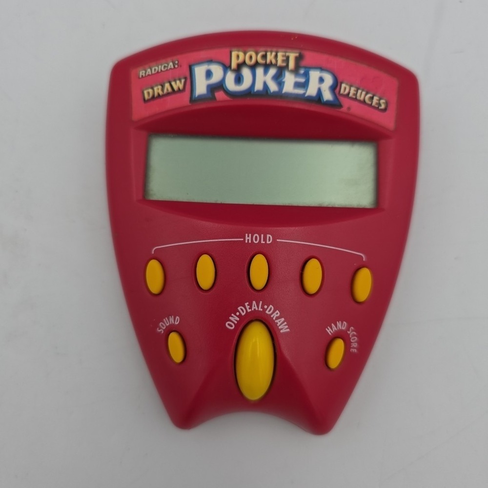 VTG 1999 Radica Pocket Poker Draw & Deuces Electronic Handheld Game Tested Works